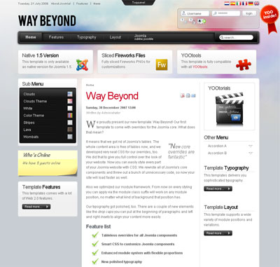 YOOtheme Way Beyond - Шаблон для Joomla 1.5